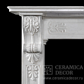 Портал для камина из белого мрамора с резьбой в стиле греческого возрождения. Артикул: 1949-MP. Фото №3