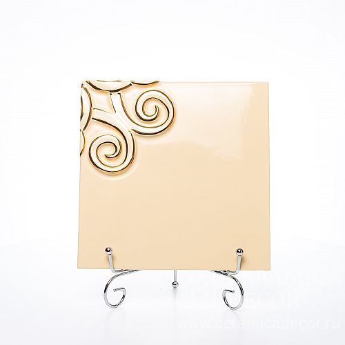 Изразец, коллекции: Изразец с узором из составного панно (1,3,7,9-9) Версаль. Декорирование золотом. Артикул: 77254/51264/10945. Фото: 1200x1200