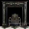 Портал для камина из бельгийского мрамора Black and Verde Antico. Артикул: 1941-MP. Фото №4
