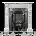 Портал для камина из белого мрамора с резьбой в стиле греческого возрождения. Артикул: 1949-MP. Фото №4