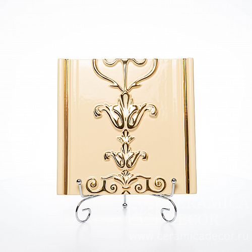 Изразец, коллекции: Изразец из составного панно (2-3) Версаль. Декорирование золотом. Артикул: 77257/51264/10945. Фото: 1200x1200