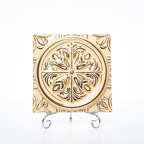 Изразец, коллекции: Изразец с узором из составного панно (5-9) Версаль. Декорирование золотом. Артикул: 77255/51264/10945. Фото: 1200x1200