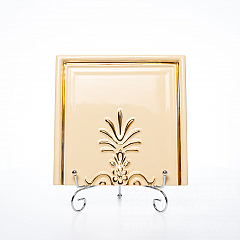 Изразец из составного панно (3v2-3) Версаль. Декорирование золотом