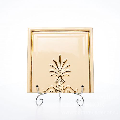 Изразец, коллекции: Изразец из составного панно (3v2-3) Версаль. Декорирование золотом. Артикул: 77258/51264/10945. Фото: 1200x1200