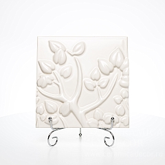 Изразец с лепным рельефом из панно Дерево (2-9) Тюльпан