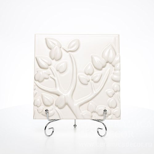 Изразец с лепным рельефом из панно Дерево (2-9) Тюльпан. Артикул: 77861/51201. Фото: 1200x1200