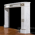 Портал для камина из белого мрамора с бронзовым декором. Артикул: 1964-MP. Фото №4