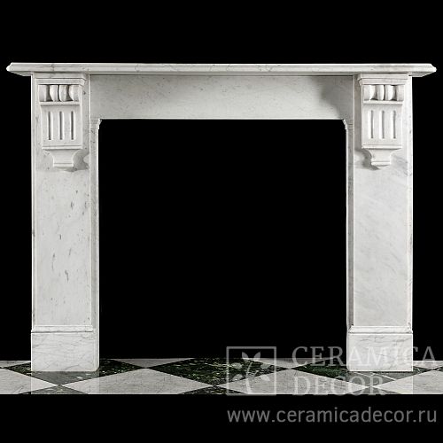 Портал для камина из каррарского мрамора в стиле Регентства. Артикул: 1942-MP. Фото 500x500