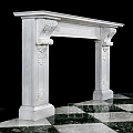 Портал для камина из белого мрамора с резьбой в стиле греческого возрождения. Артикул: 1949-MP. Фото №2