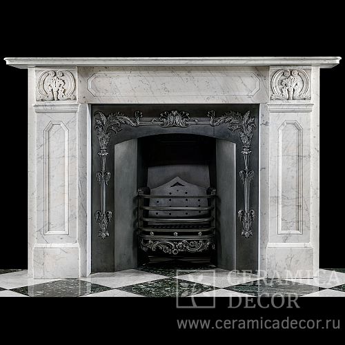Портал для камина из каррарского мрамора в стиле греческого возрождения. Артикул: 1943-MP. Фото 500x500