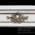 Портал для камина из белого мрамора с бронзовым декором. Артикул: 1964-MP. Фото №3