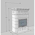 Изразцовая печь камин для дачи и дома Тюльпан. Цвет: Белый Антик. Фото №3