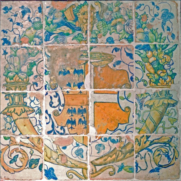 Напольное керамическое панно. Массео Абакен. Замок Экуан, Франция. 1542 г.