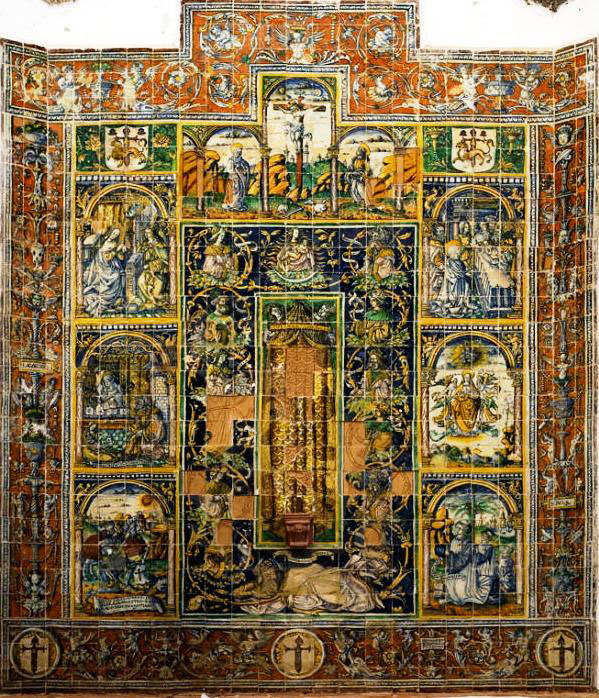 Керамическая облицовка алтаря в монастыре Калера-де-Леон, Севилья. Никулосо Франциско Пизано, 1518 г.