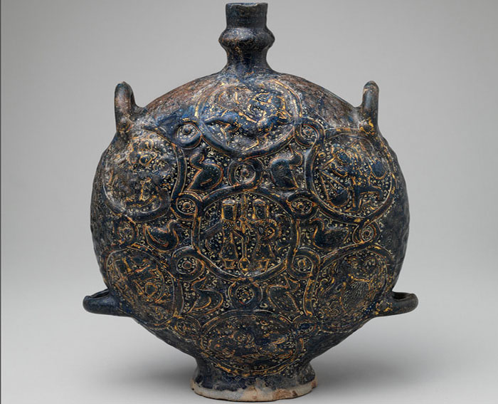 Керамический сосуд (монохромная эмаль), Иран, XIV век