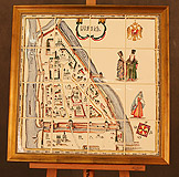 Репродукция стариной карты Кремля - Керамическое панно