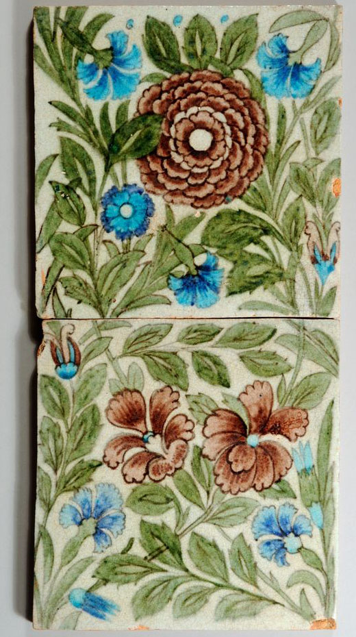 Керамическая плитки с цветочным орнаментом