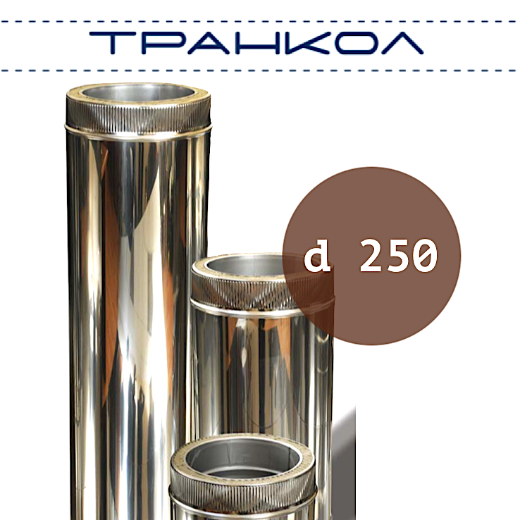 Дымоход d250 mm в комплекте на 7 метров. TRANKOL (Россия)