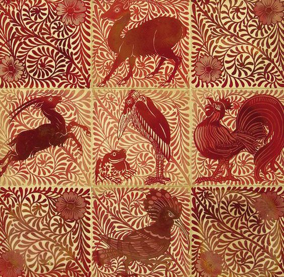 Керамическая плитка с анималистическим рисунком, У.Ф. Де Морган, Музей Джекфилд Тайл