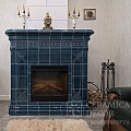 Облицовка электрокамина с очагом 26 Firebox Slimline model DF2624L-INT.. Артикул: 2855 в интерьере. Галерея работ студии CeramicaDecor. Фото №3