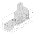 Печной комплекс с функцией гриль, духовкой и плитой под казан из шамотного кирпича. Фото №3