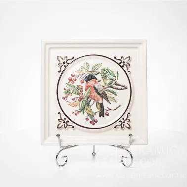 Изразец с коричневой сюжетной росписью снегтрь коллекции Камея арт.:77133/52150/11817-4