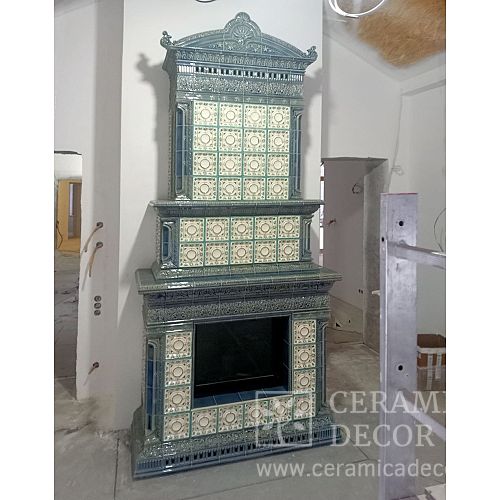 Классический камин в облицовке из коллекции Дорф с топкой BRUNNER STIL-KAMIN CLASSIC.. Артикул: 6282 в интерьере. Галерея работ студии CeramicaDecor. Фото 500x500