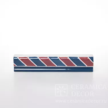 Изразец валик в сине-красной росписи. 77468/52150/12127