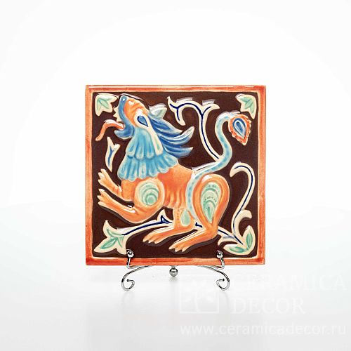 Изразец в древнерусском стиле коричневого цвета рельефный коллекции Сувенир арт.:71140/50555/11940. Фото: 1200x1200