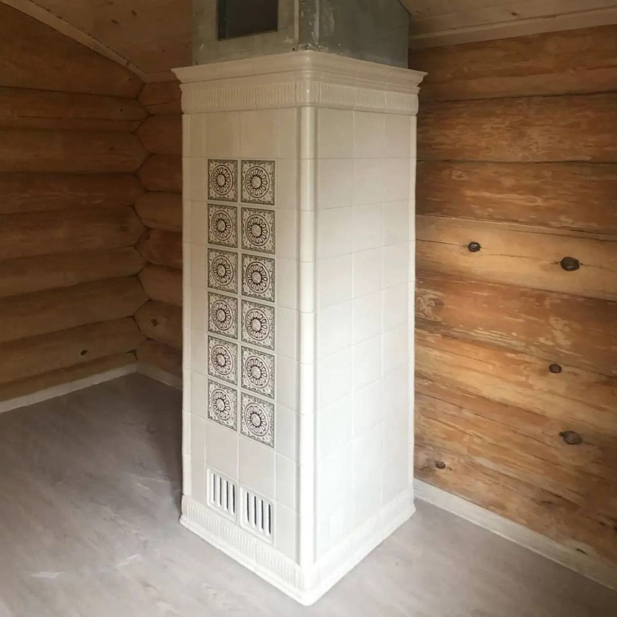 Облицовка стены за печью камином изразцами коллекции. Фото №3