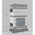 Изразцовая печь камин для дачи и дома Дорф. Цвет: Муравленый. Фото №2