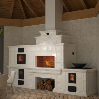 Проект облицовки печного комплекса в коллекции Тюльпан.
