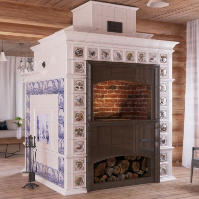 Проект облицовки мангала с росписью охота и в голандском стиле.