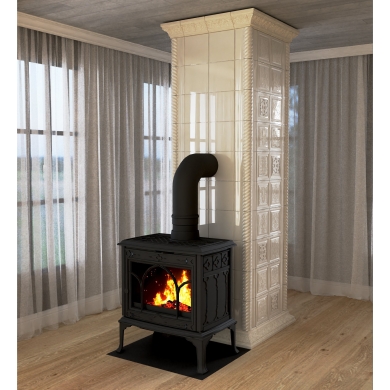 Проект облицовки дымохода за чугунная печью ПроМеталл  Маэстро II(Россия).