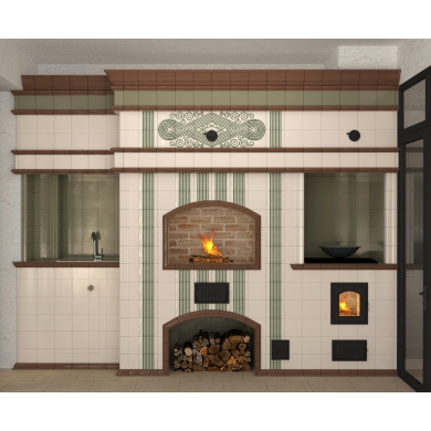 Проект облицовки печного комплекса в коллекции Ар Деко.