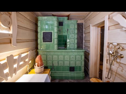 Банная печь в изразцовой облицовке (Дорф, Альбион, Модерн)